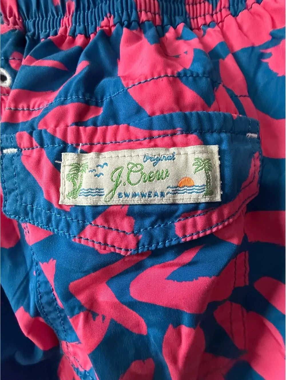 J.Crew Swimwear Men's Swim Shorts Blue and Pink Size 10
